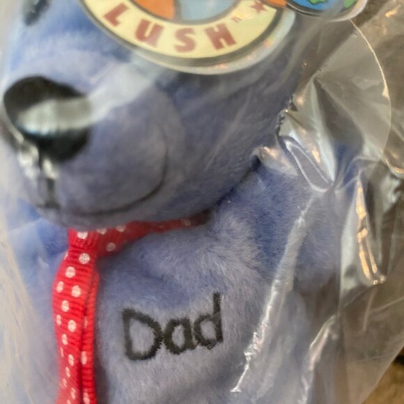Planet Plush by Sally Winey 'DAD' Beanie Bear Vintage 1999  & Ltd Ed Beanie Card - Picture 2 of 4